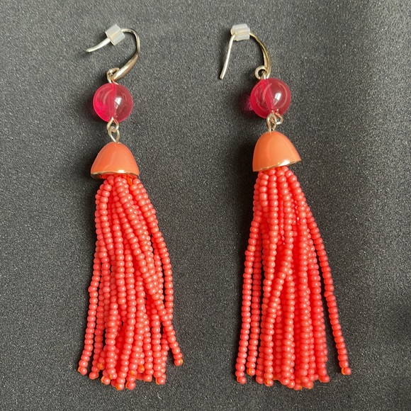 Dangle earrings-Fringe and beaded Dangle - Picture 2 of 3
